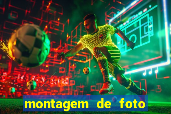 montagem de foto com camisa de time de futebol